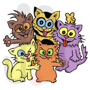 Katze-136-farbig-gruppenbild katzen