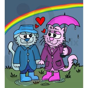 Katze-137-farbig-regenbogen-gummistiefel-katzen