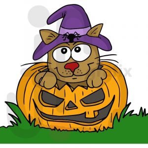 Katze-140-farbig-halloween katze